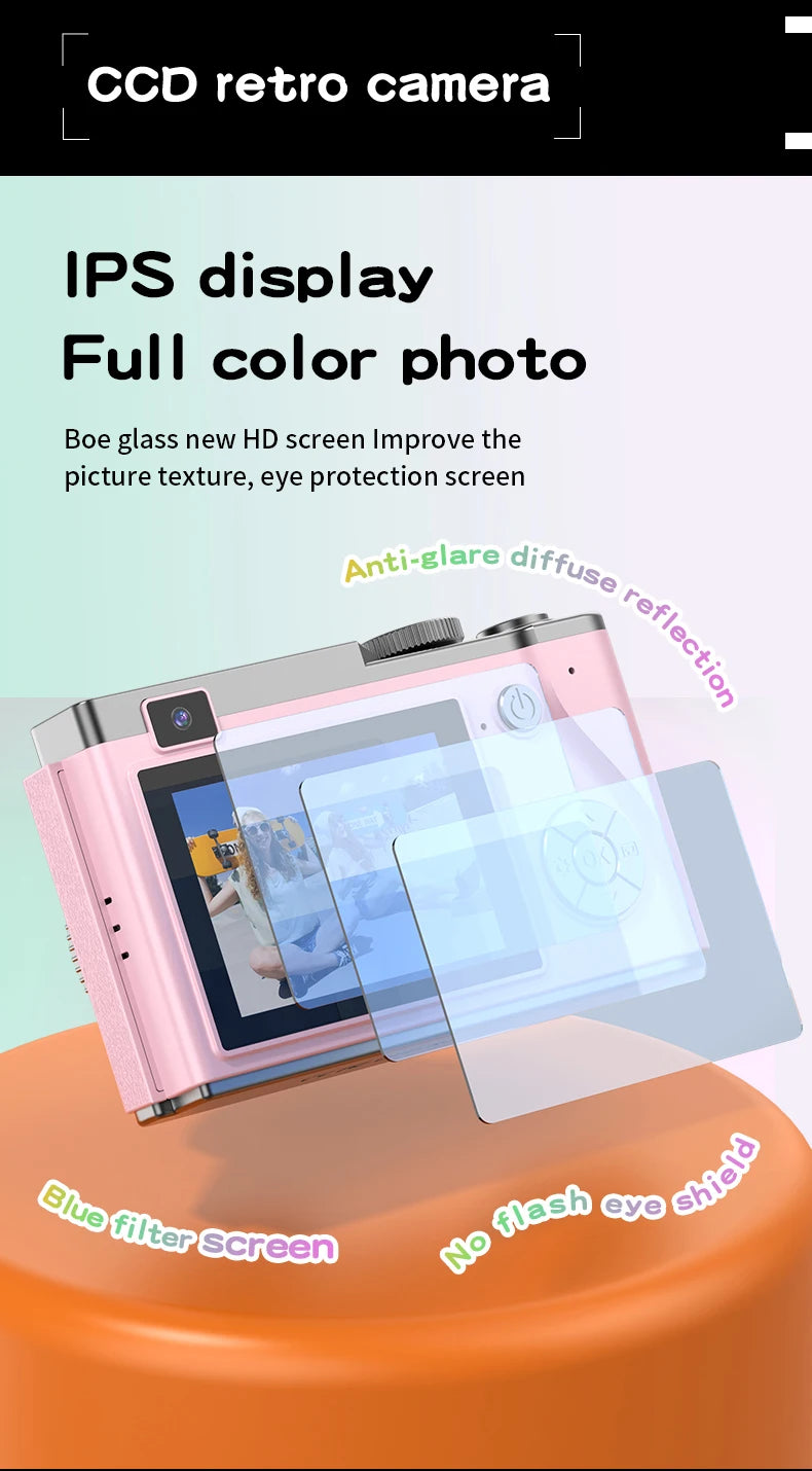 Kid Digital Camera for Children Camcorder Rechargeable Cameras Vlogging Camera 2.4" Rechargeable for Kid Beginner Photography - Universal Market