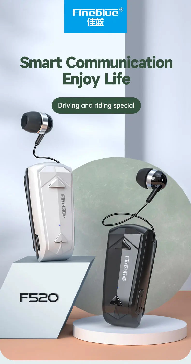 Fineblue F520 Mini Wireless Earphone Bluetooth 5.3 Retractable Headset in Lotus One Ear Calls Remind Vibration Sport Headphone - Universal Market