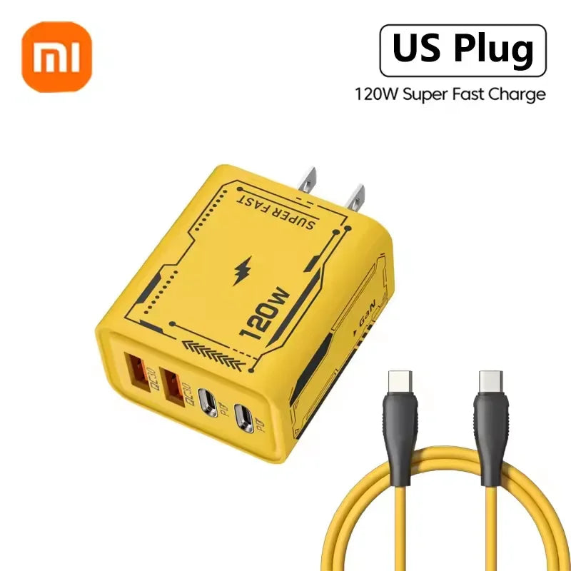 XIAOMI 4 Port USB C PD Ultra 120W Fast Charger USB 3.0 Type C EU Plug Mobile Phone Charger Quick Charging For iPhone Huawei 2025
