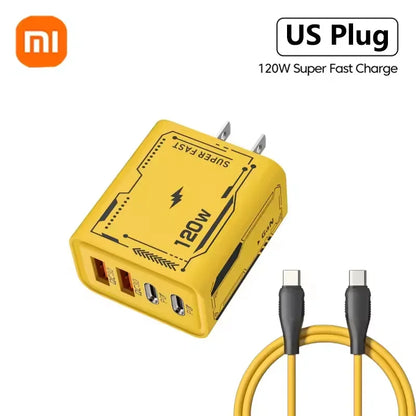 XIAOMI 4 Port USB C PD Ultra 120W Fast Charger USB 3.0 Type C EU Plug Mobile Phone Charger Quick Charging For iPhone Huawei 2025