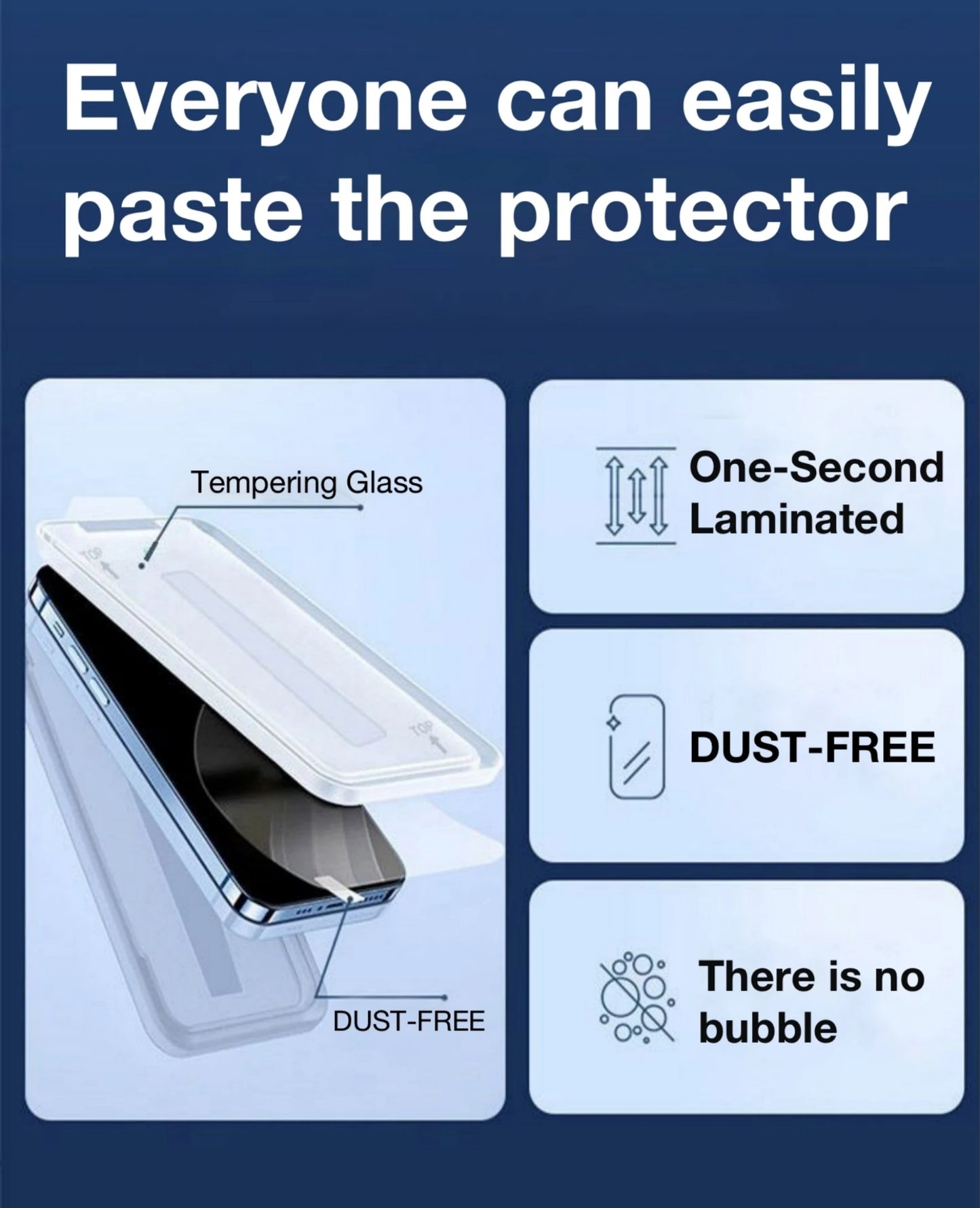 FOR iPhone 16 15 PLUS 14 Pro Max 13 12 Tempered Glass Screen Protector 11 XR XS X Dust Free Phone With Install Kit Explosion