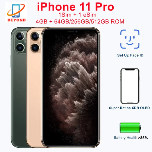 Apple iPhone11Pro iPhone 11 Pro 5.8" Original Super Retina XDR OLED Face ID 4GB 64/256/512GB A13 98% New Genuine Cell Phone - Universal Market