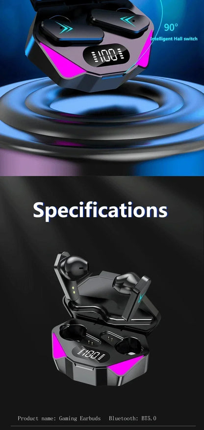 NEW X15 TWS Earphones Bluetooth Wireless Gamer Headphones 65ms Low Latency Earbuds Fone Headset Gamer With Mic Handfree - Universal Market