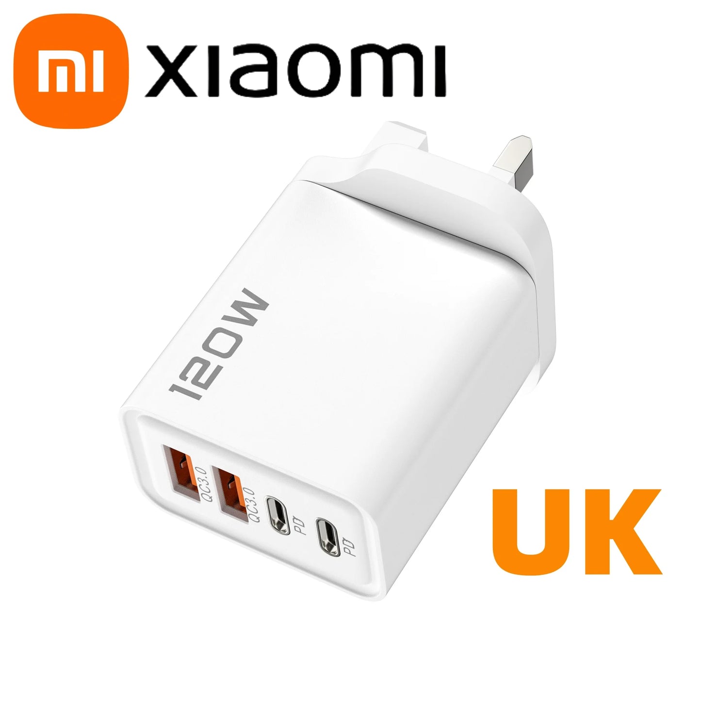 Xiaomi 120W 4 Port USB Type C Charger Fast Charging Data Cable USB Phone Charger Adapter For Samsung IPhone Huawei Charger