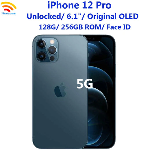Apple iPhone 12 Pro 128GB 256GB ROM 6.1" Super Retina OLED Face ID NFC IOS Unlocked 5G Original iPhone 12pro Mobile Phone - Universal Market