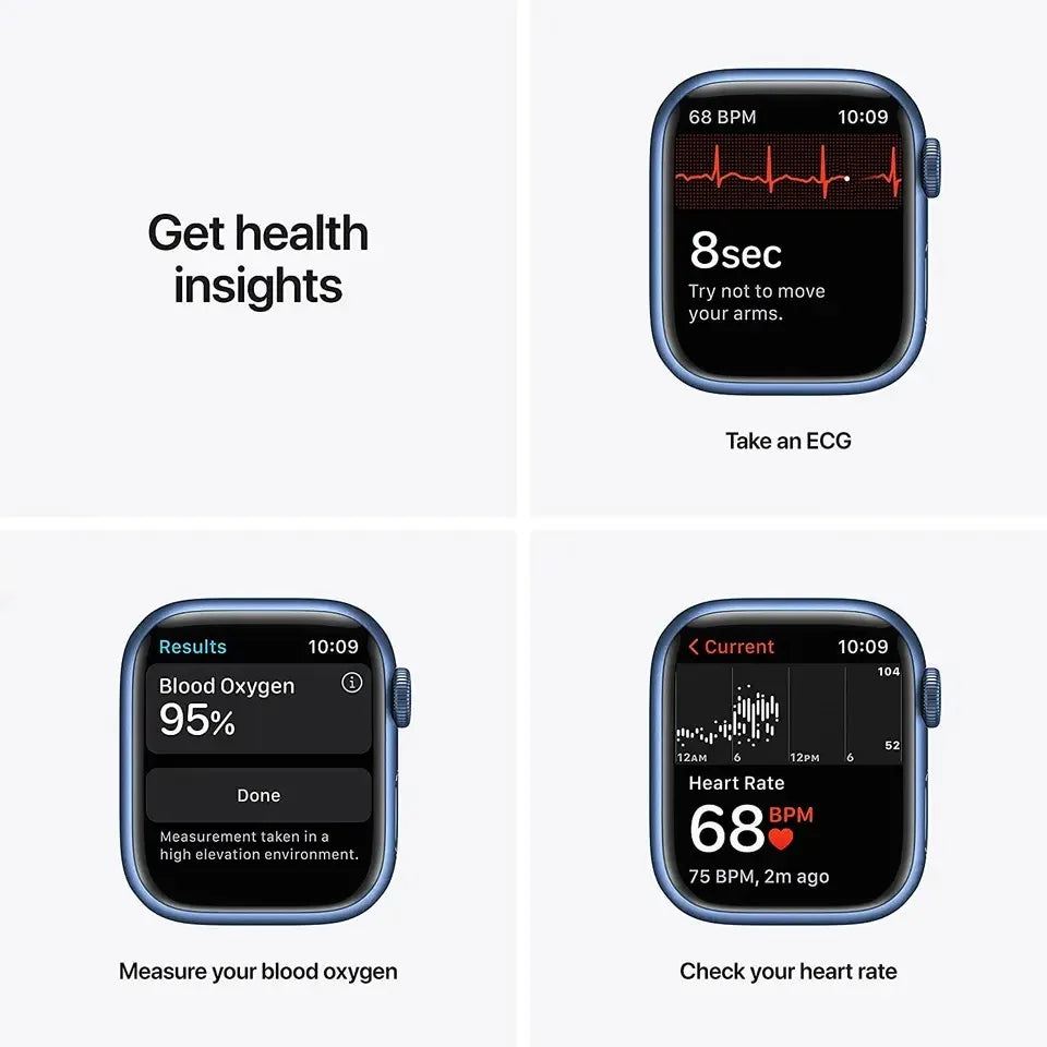 100% Original Apple Watch Series 7 41mm / 45mm Apple Watch S7 Aluminum Case with Sport Band iOS SmartWatch