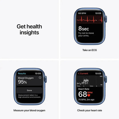 100% Original Apple Watch Series 7 41mm / 45mm Apple Watch S7 Aluminum Case with Sport Band iOS SmartWatch