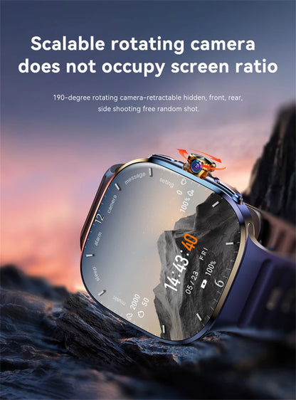 8GB+128GB RAM 5G/4G Android 9.0 Smart Watch 2.4 inch AMOLED 2100mah Battery 900W Camera GPS WIFI Google APPS Download Smartwatch