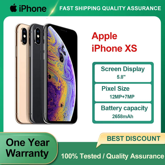 Apple iPhone XS Original Used Unlocked 4G Mobile Phone Face ID 5.8" 64/256GB ROM 12MP Camera Hexa-core IOS NFC Smartphones