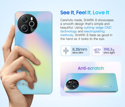 Blackview SHARK 8 Smartphone Android13 G99 Mobile Phone 6.78'' 120Hz 2.4K Display 16 (8+8) GB RAM 256GB ROM 64MP Cameras Phones