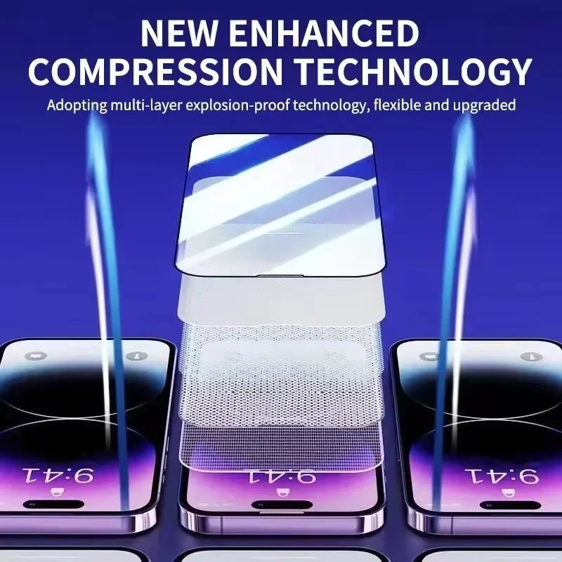 Easy Installation Screen Protector For iPhone 17 Air 16 Pro Max 15 14 11 13 12 Mini XS X XR 6 7 8 Plus Oleophobic Coating Glass