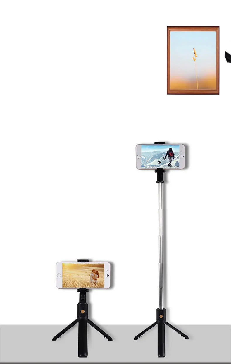 Portable 3 In 1 Mini Wireless Bluetooth Selfie Stick Foldable Tripods For Phone Cell Phone Extendable Tripods For iPhone Xiaomi - Universal Market