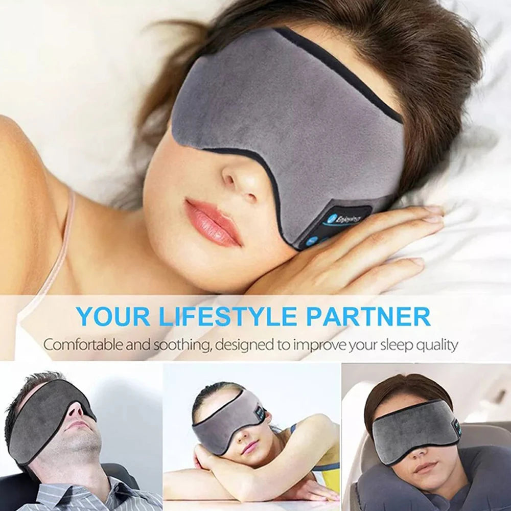 Fone Bluetooth Earphones Sports Sleeping Headband Elastic Wireless Headphones Music Eye Mask Wireless Bluetooth Headset Headband - Universal Market