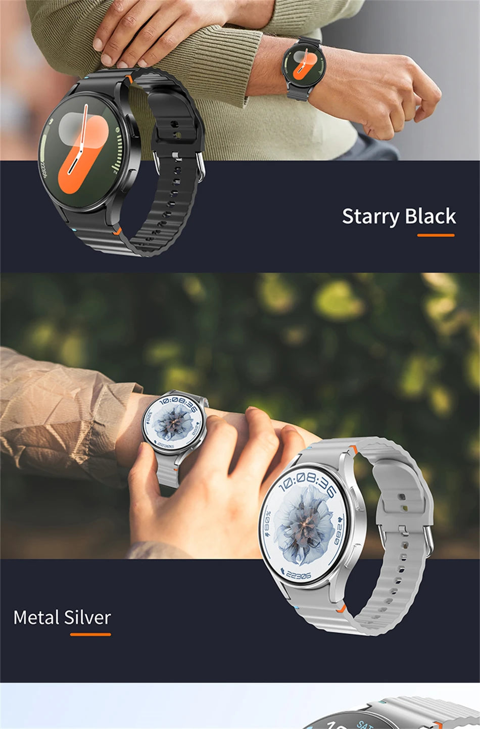 2025 New Bluetooth Call Smart Watch 7 Classic Men AMOLED HD Screen AI Voice Assistant Bluetooth Call NFC GPS Smartwatch Women