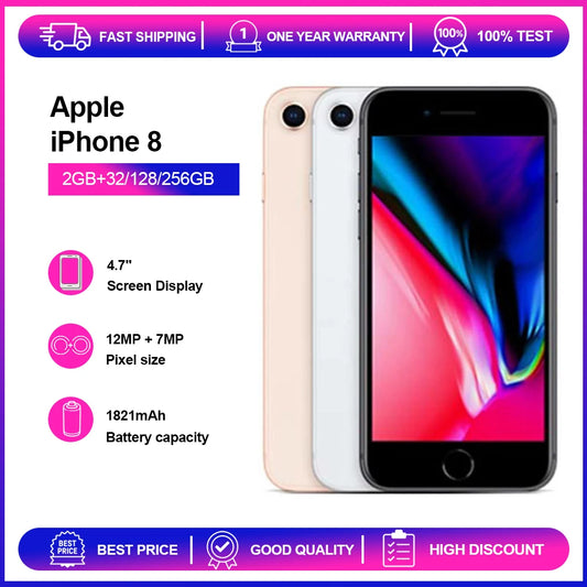 Apple iPhone 8 2GB RAM 64/256GB ROM Original Unlocked 4.7" Retina IPS LCD NFC 4G CellPhone Fast Shipping