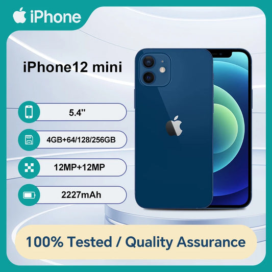 Unlocked Original Apple iPhone 12 Mini (64/128/256GB ROM, 4GB RAM) - A14 Bionic, 5.4'' Display, Dual 12MP 5G Used - Universal Market