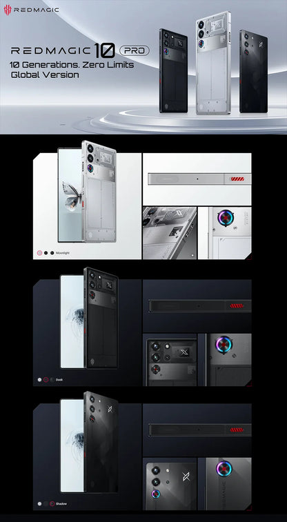 Original RedMagic 10 Pro 5G Global Version Gaming Mobile Phone 6.853" Snapdragon 8 Elite 7050mAh 80W Charge 50MP NFC