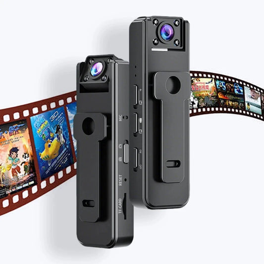 Mini Camera HD 1080P Micro Recorder Wide Angle Bodycam Worn Police Cam Snapshot Loop Recording Camcorder 180° Rotating - Universal Market