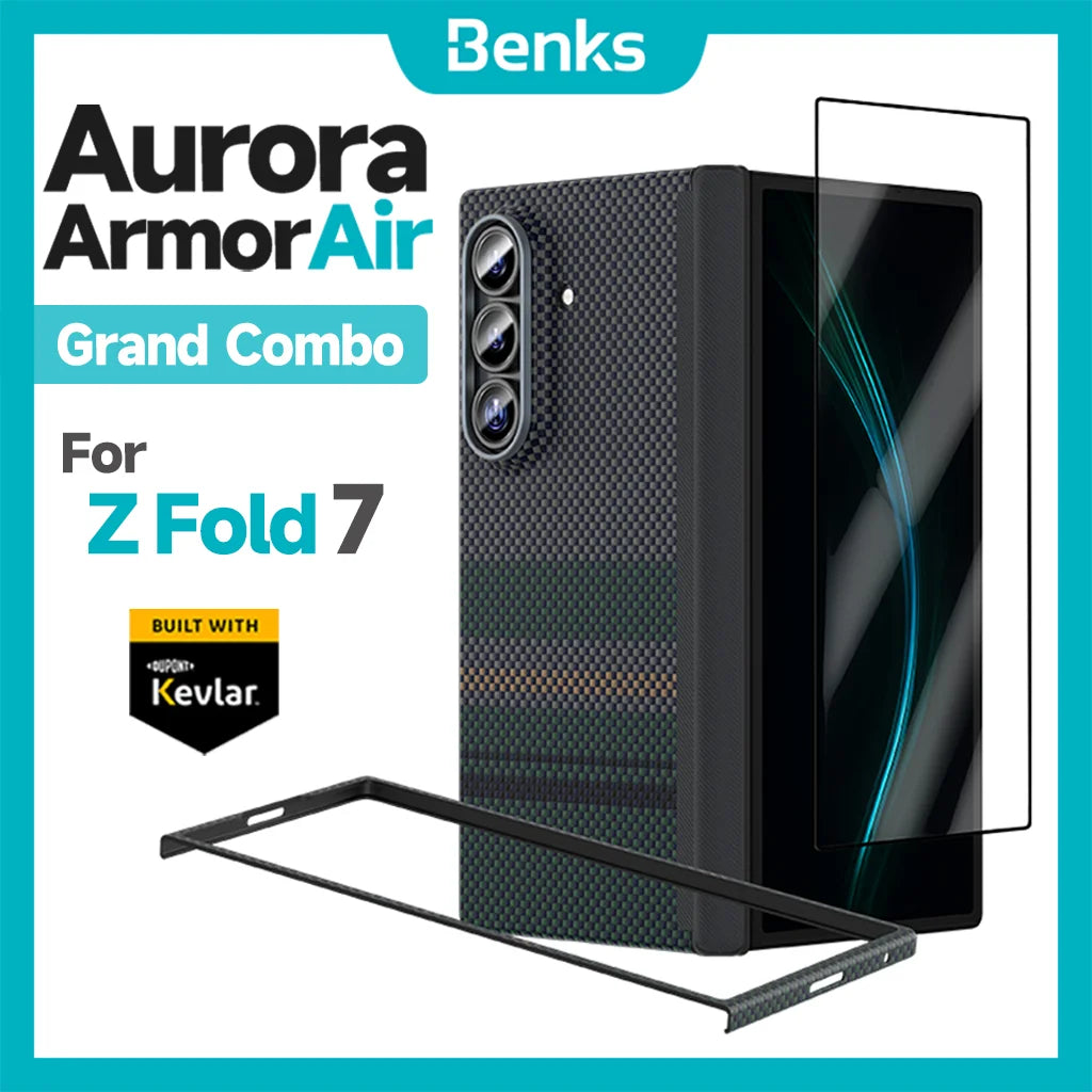 Benks Aurora ArmorAir Kevlar front and rear case protective cover+GlassWarrior AR screen protector for Samsung Galaxy Z Fold 7
