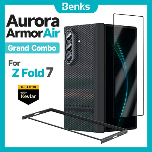 Benks Aurora ArmorAir Kevlar front and rear case protective cover+GlassWarrior AR screen protector for Samsung Galaxy Z Fold 7