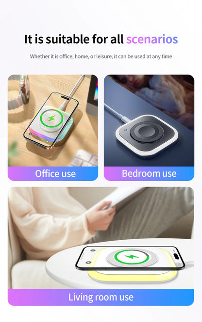 2025 New Wireless Charger 3-In-1 Magnetic Charger - Compatible With All Iphone Models, Smartwatches, And Headphones