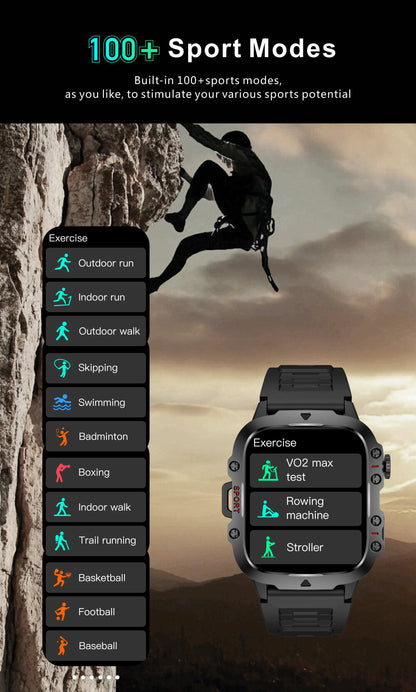 2025 Outdoor Smart Watch Men 2.01" Screen 3ATM Waterproof Watches Bluetooth Call Ai Voice Sport Smartwatch For Android IOS Phone