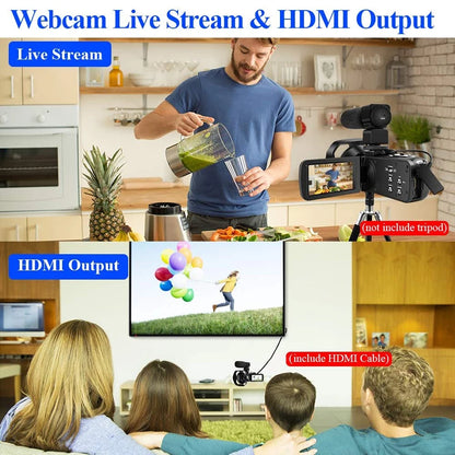 Full HD Video Camera Vlogging Camcorder For Youtube Live Stream WIFI Webcam Night Vision 4K 16X Zoom Photography Digital Cameras