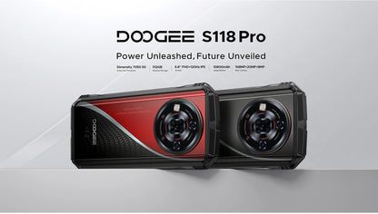 DOOGEE S118 Pro 5G Rugged Phone Dimensity 7050 10800mAh Battery 6.6'' FHD 120Hz 8GB RAM 512GB ROM Cell Phone NFC
