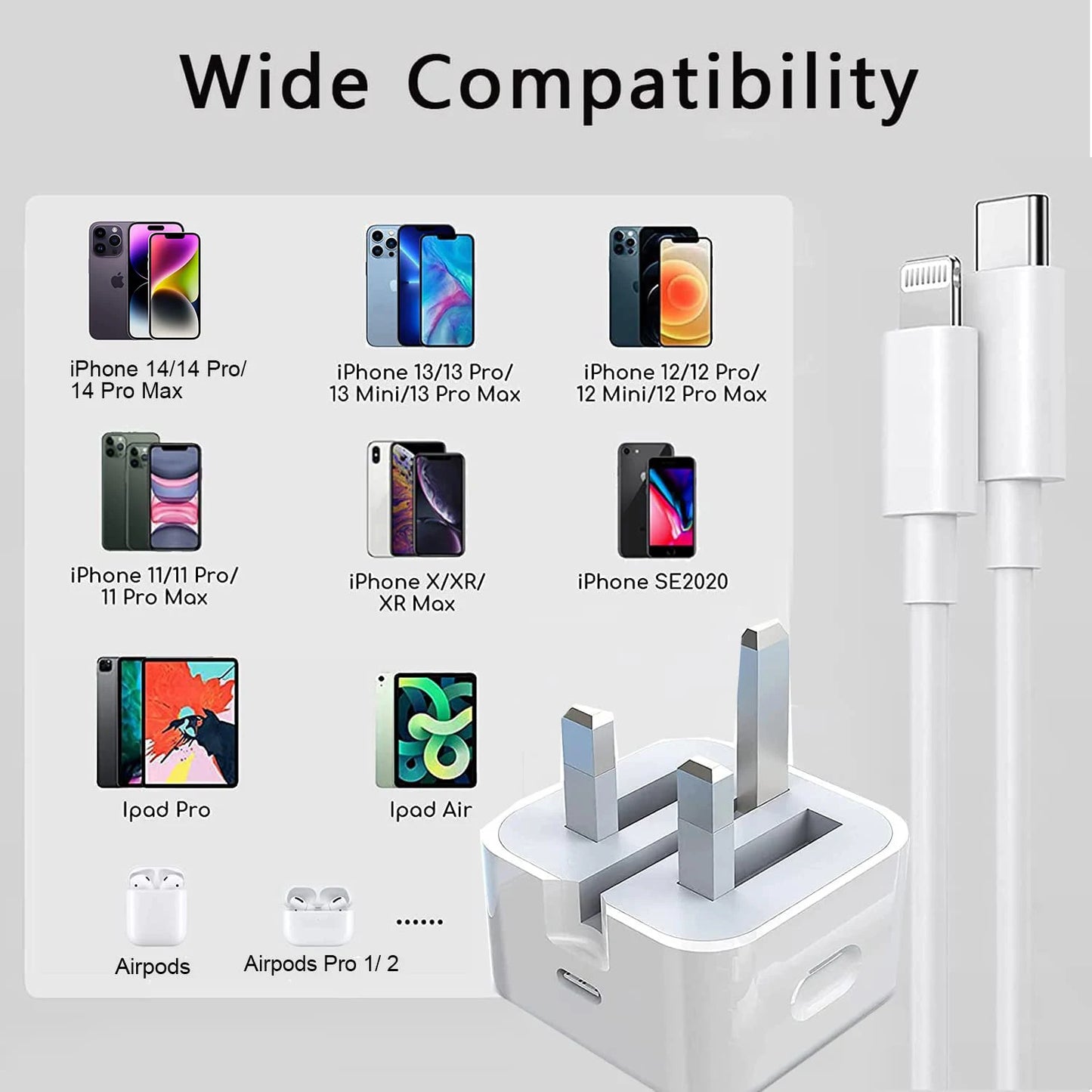Apple USB-C Woven Charge Cable USB-C to Lightning Cable Lightning to USB Cable with Fast Charging Capability For iphone16Pro Max