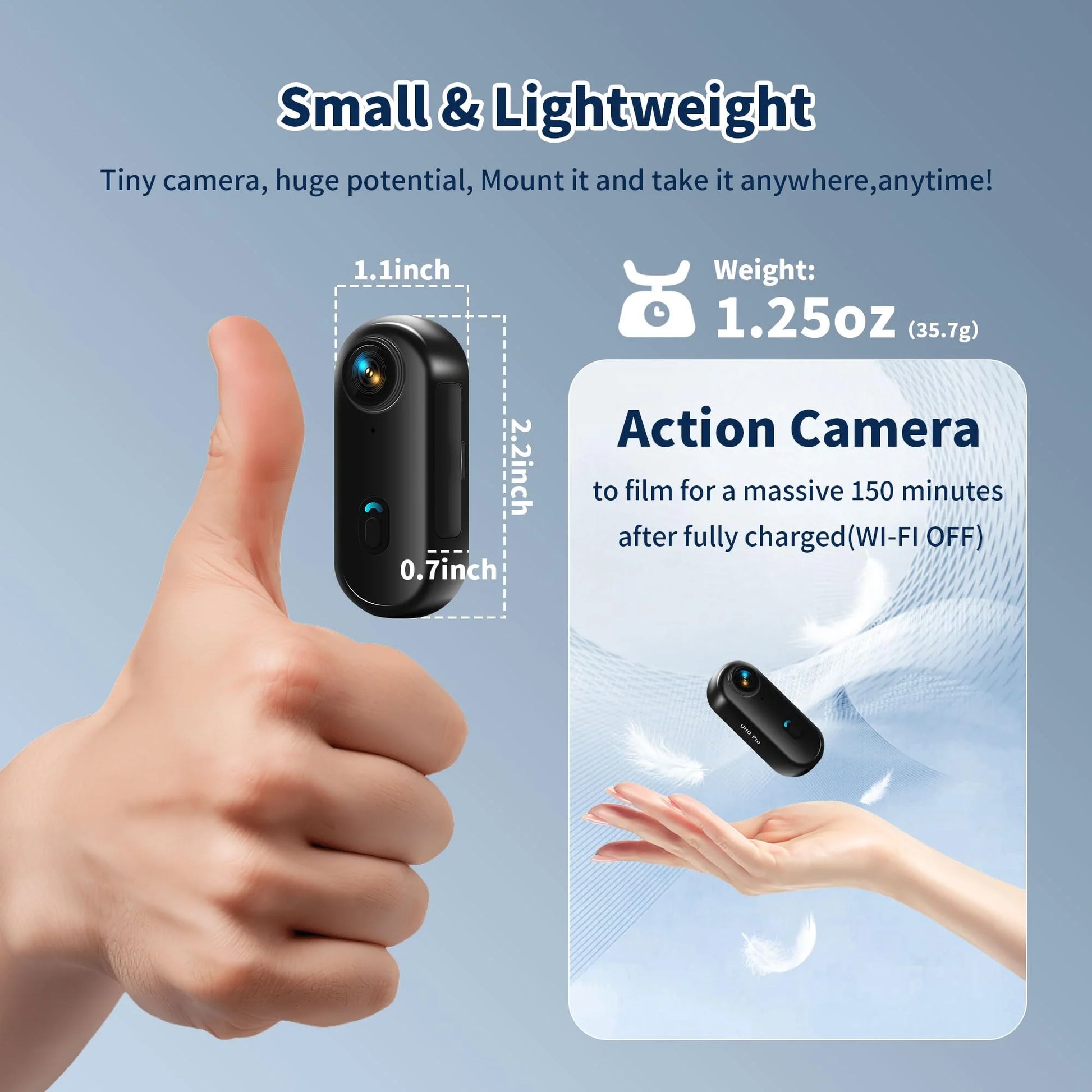 4K Motorcycle Mini Recorder Finger WIFI Action Camera Lightweight POV Motorcycle Road Sport Cam Bicycle Vlog Pet Body Camera - Universal Market