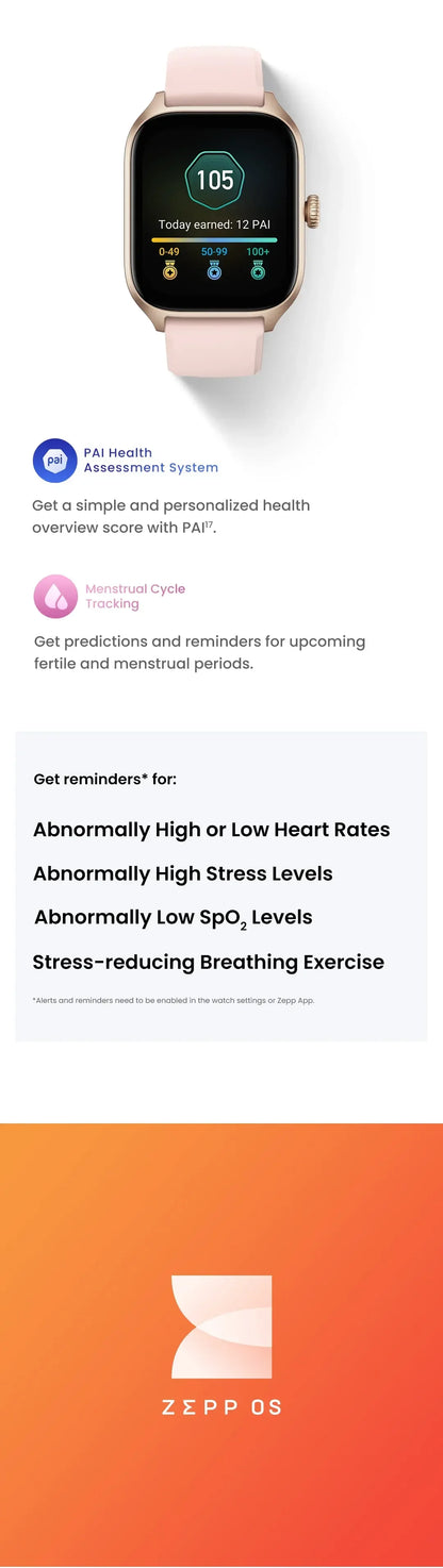 Brand New Amazfit GTS 4 Smartwatch Zepp OS GPS Alexa 24H Heart Rate 150 Sports Modes Smart Watch For IOS Android