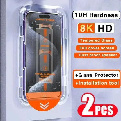 1-2PCs Privacy Screen Protector For iPhone 16 15 14 13 12 11 Pro Max XR XS X 8K Oleophobic Coating Dust free Installation Glass