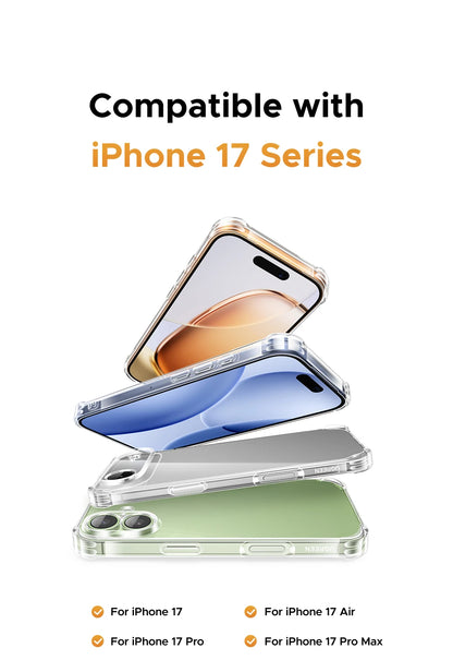 UGREEN Airbags Case for iPhone 17 16 15 Pro Max Clear Case Transparent Cover for iPhone 16 Pro 17 Air Protective Case Shockproof