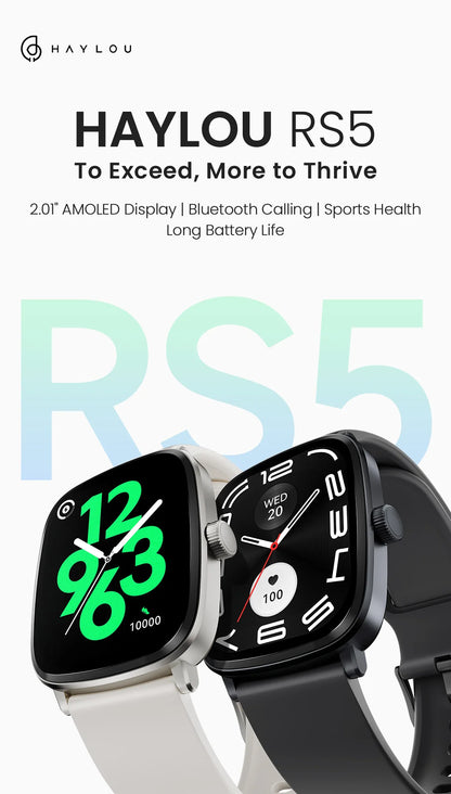 HAYLOU RS5 Smart Watch Men 2.01'' AMOLED Display 24H Health Monitoring Bluetooth Phone Calls AI Voice Assistant Sport Smartwatch