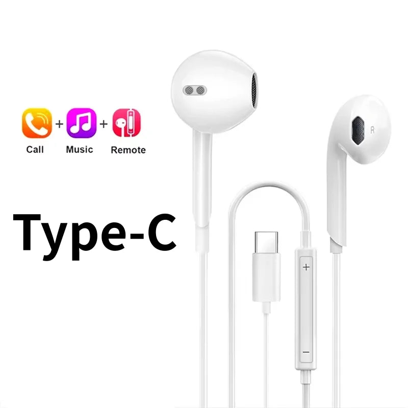Original Headphones For Xiaomi 15 14 13 12 11 10 Pro Redmi Note K50 Samsung Huawei TypeC Wired Earphone 3.5mm AUX In-Ear Earbuds - Universal Market
