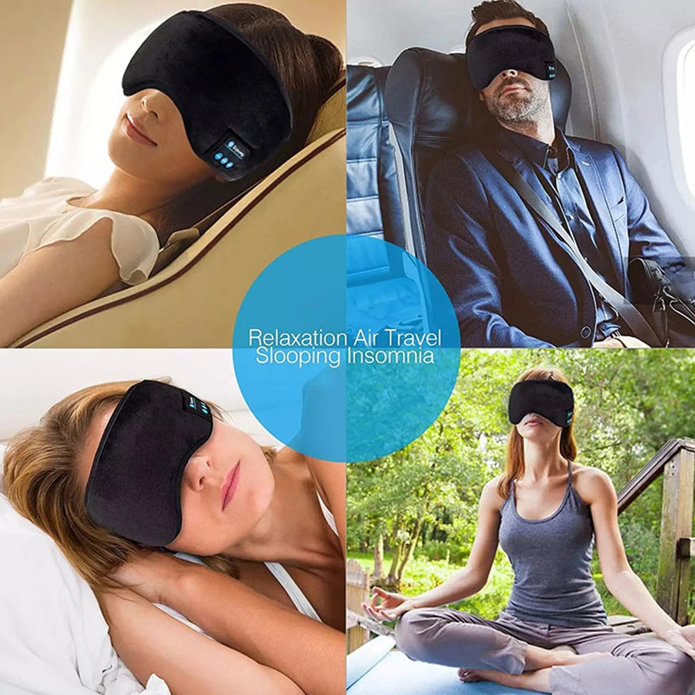 Fone Bluetooth Earphones Sports Sleeping Headband Elastic Wireless Headphones Music Eye Mask Wireless Bluetooth Headset Headband - Universal Market