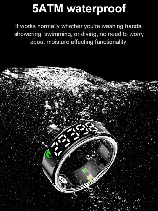 New Smart Ring 2025 Display Screen Gestures Control Video 5ATM Waterproof Remote Camera Blood Oxygen Monitor Multi Sports Mode