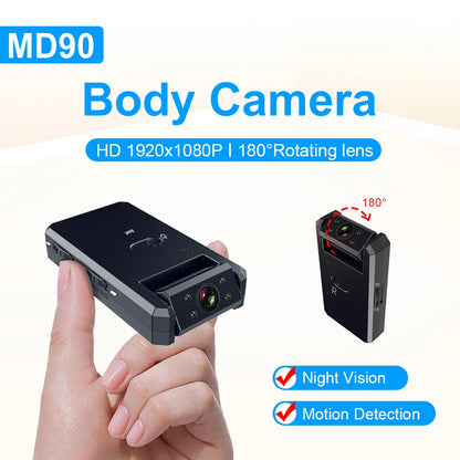 MD90-1 Mini Camcorder 1080P Body Camera Night Vision Sport Outdoor DV Voice Video Recorder Action Cam - Universal Market