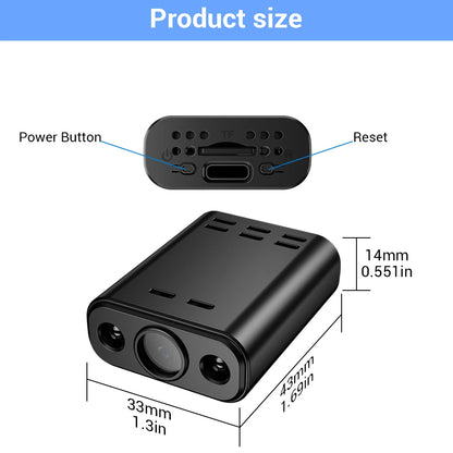 PEGATAH 5MP HD Mini WIFI Body Camera Built-in Battery Human Tracking IP Remote Monitoring IR Night Vision Protable Camcorders - Universal Market
