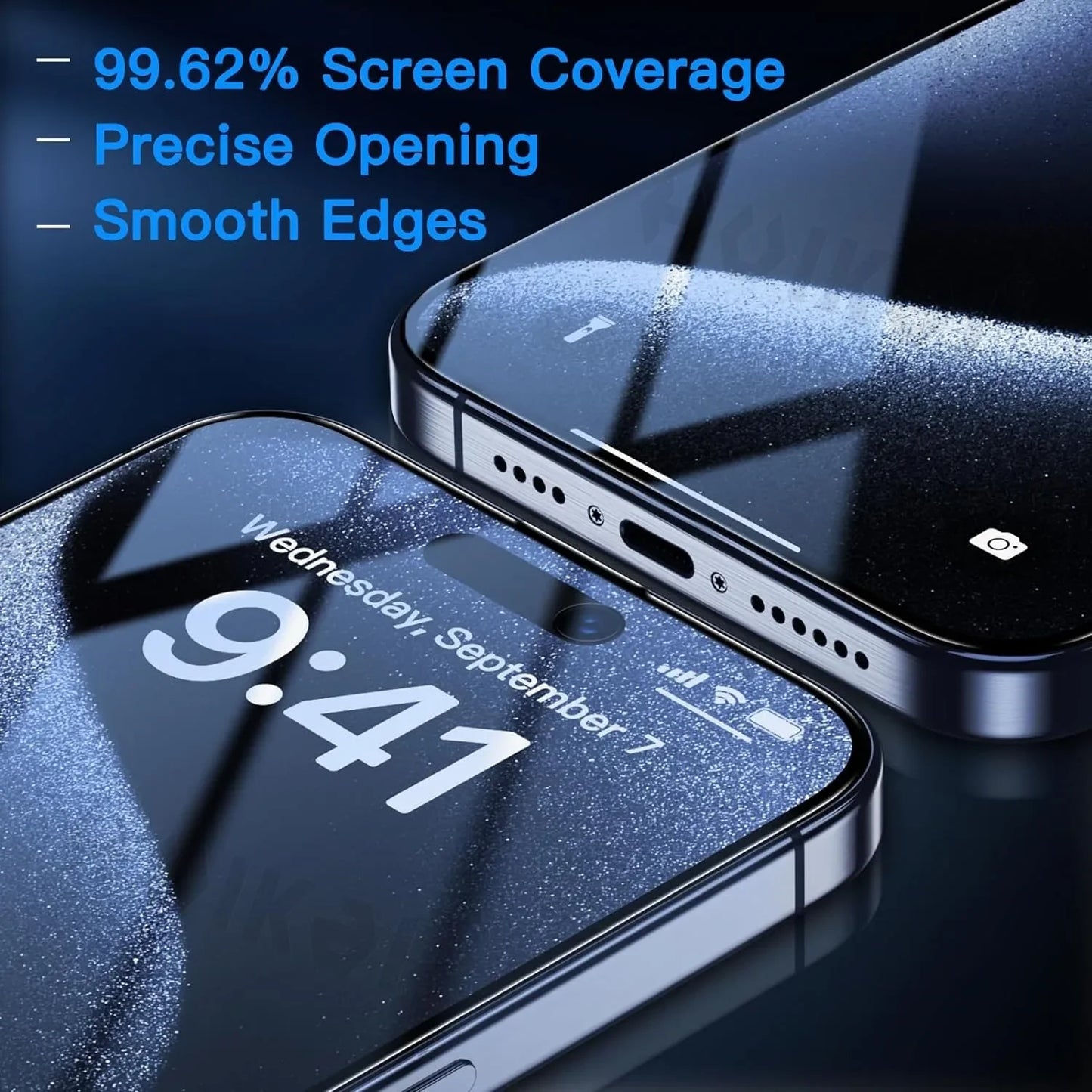 2 Pack For IPhone 17 Pro Max 16 15 Pro Tempered Glass Screen Protector  Auto Dust-Elimination Installation Bubble Free HD Clear