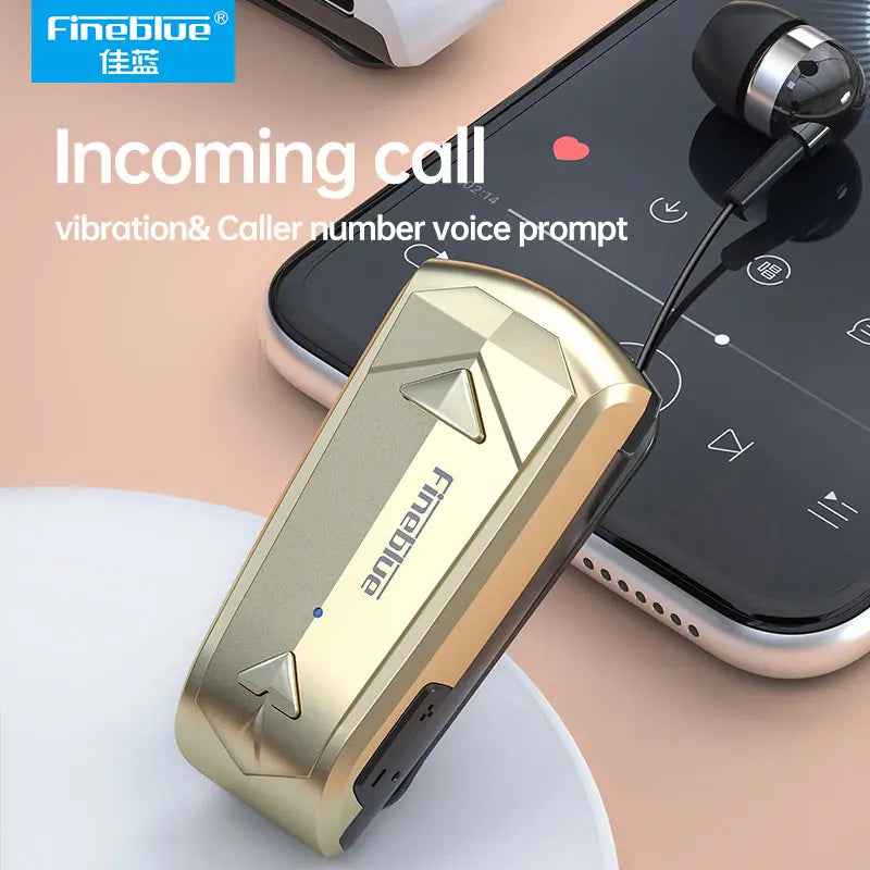 Fineblue F520 Mini Wireless Earphone Bluetooth 5.3 Retractable Headset in Lotus One Ear Calls Remind Vibration Sport Headphone - Universal Market
