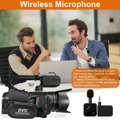 6K Professional Video Camera for Photography 18X Digital Zoom Night Vision Vlogging Camera 64MP WiFi Livestream Webcam Camcorder - Universal Market