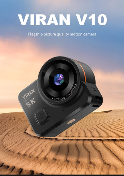 VIRAN V10 5K Action Camera Electronic Image Stabilization 2" Touch LCD 4K Waterproof Action Camera Dashcam Motion Detection