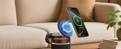 3 in 1 Magnetic Wireless Charger Speaker Night Light For iPhone 17 16 15 14 13 12 Pro Max Apple Watch AirPods Pro Fast Charging