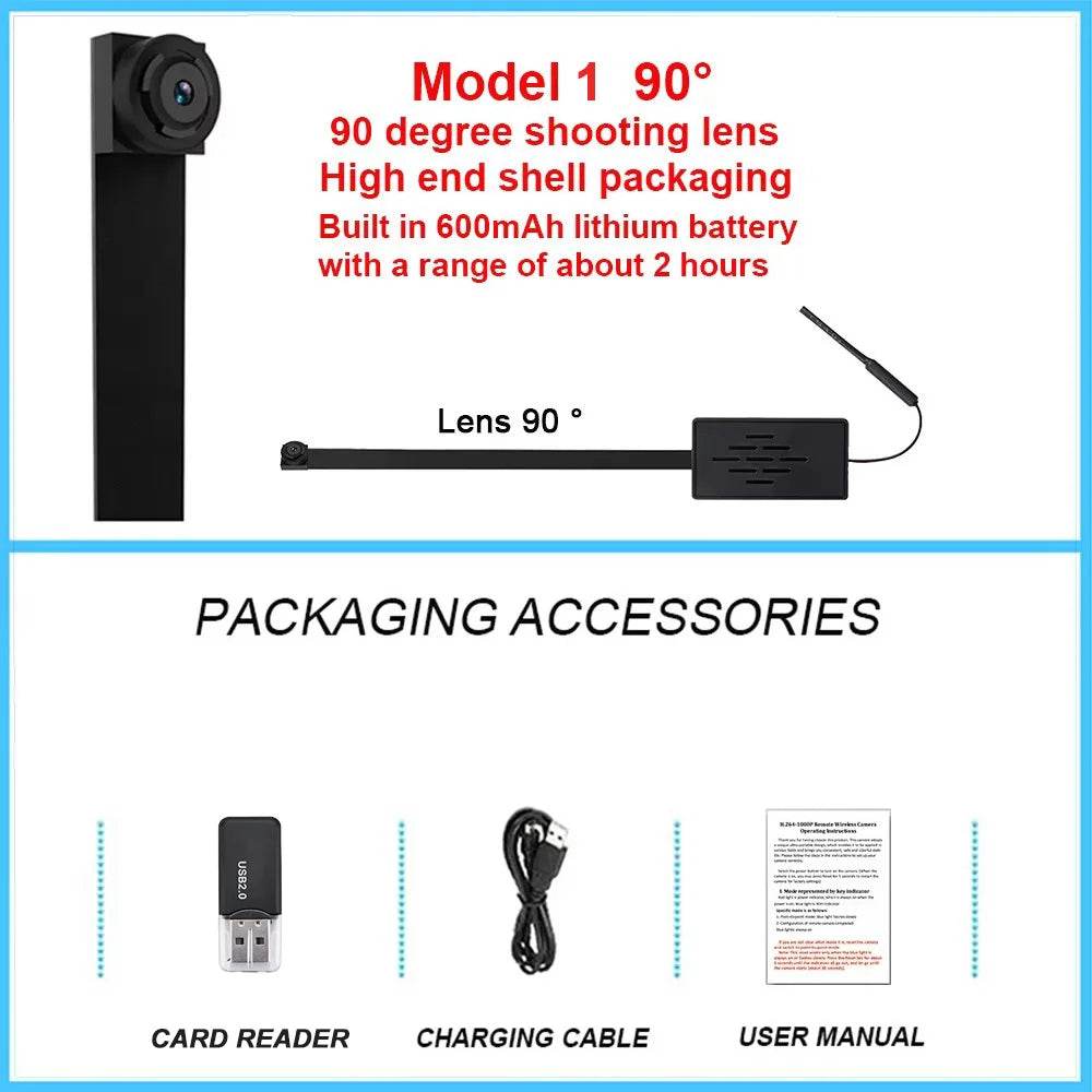 HD 1080P DIY Portable WiFi IP Mini Camera P2P Infrared Night Vision Remote View Micro Webcam Camcorder Wearable Video Recorder - Universal Market
