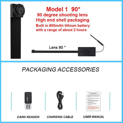 HD 1080P DIY Portable WiFi IP Mini Camera P2P Infrared Night Vision Remote View Micro Webcam Camcorder Wearable Video Recorder - Universal Market