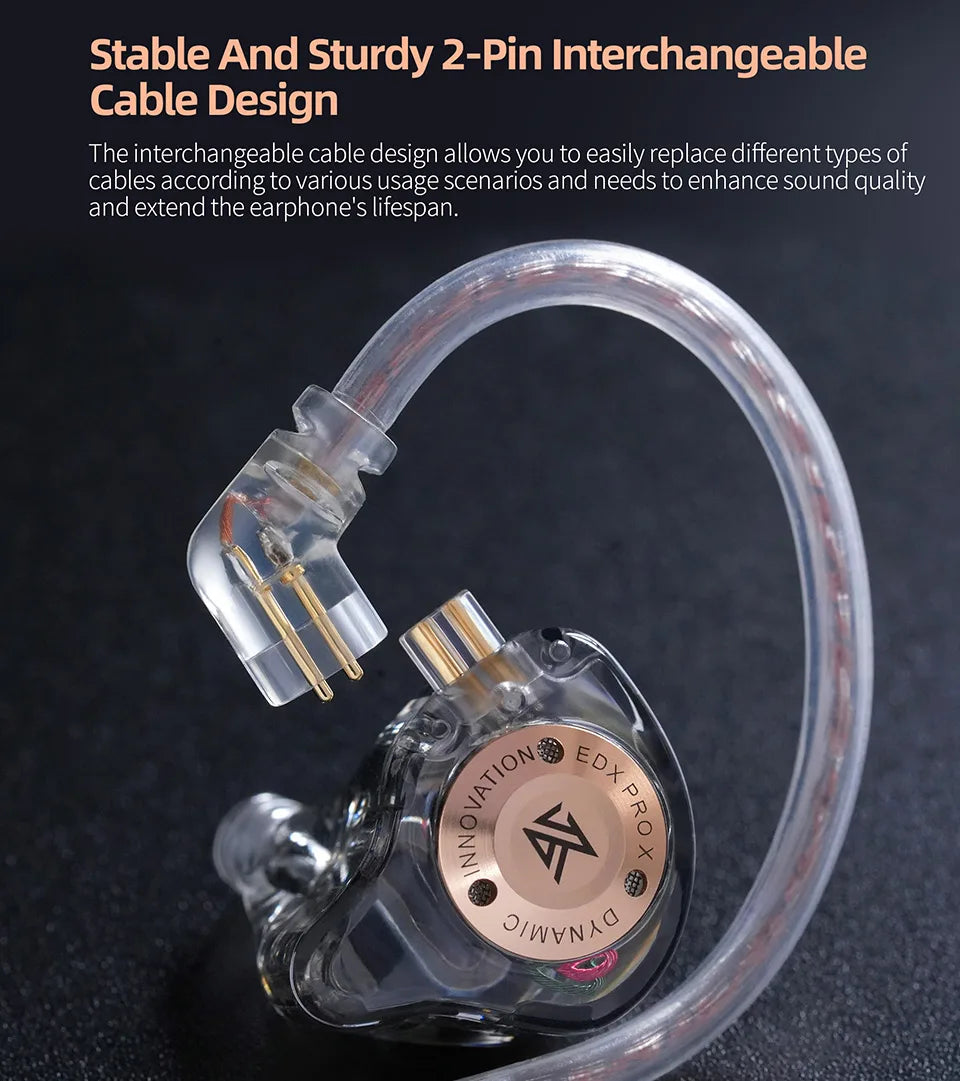 KZ EDX PRO X In Ear Dynamic Drive Earphone HIFI Bass Music Earbud Sport Noise Cancelling Headset ZSN ZST  ZS10 pro x  C12 CRA - Universal Market