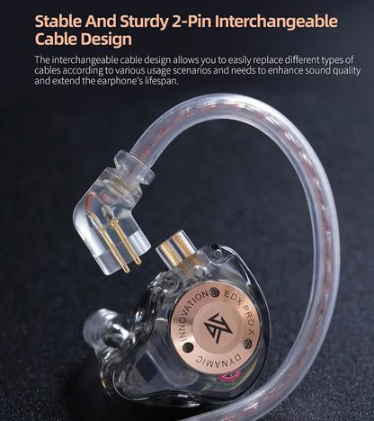 KZ EDX PRO X In Ear Dynamic Drive Earphone HIFI Bass Music Earbud Sport Noise Cancelling Headset ZSN ZST  ZS10 pro x  C12 CRA - Universal Market