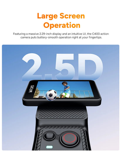 SJCAM C400 4K 30fps Dual Screen Action Camera with 90 Degree Flip Touch Screen 6 Axis Gyro Stabilization Long Battery Life - Universal Market