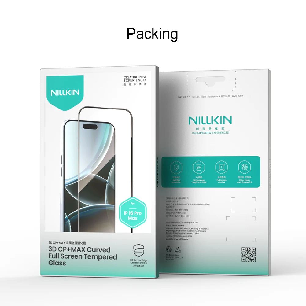 Nillkin For iPhone 16 Pro Max/16 Pro 3D CP+MAX Full coverage glass tempered film mobile phone protective film For iPhone 16 Plus